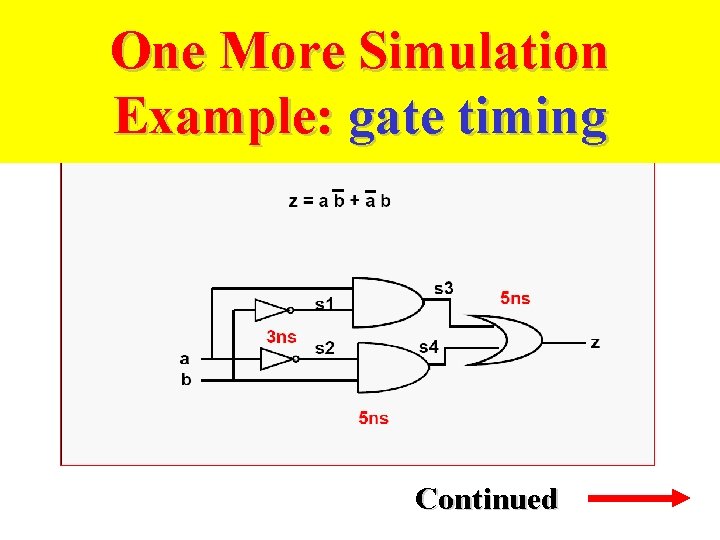 One More Simulation Example: gate timing Continued 