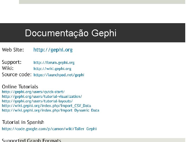 Documentação Gephi 