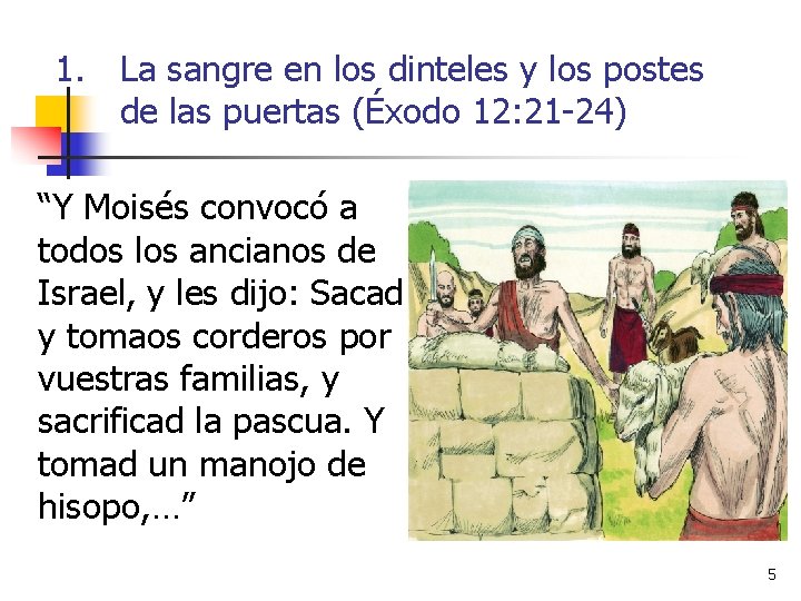 1. La sangre en los dinteles y los postes de las puertas (Éxodo 12: