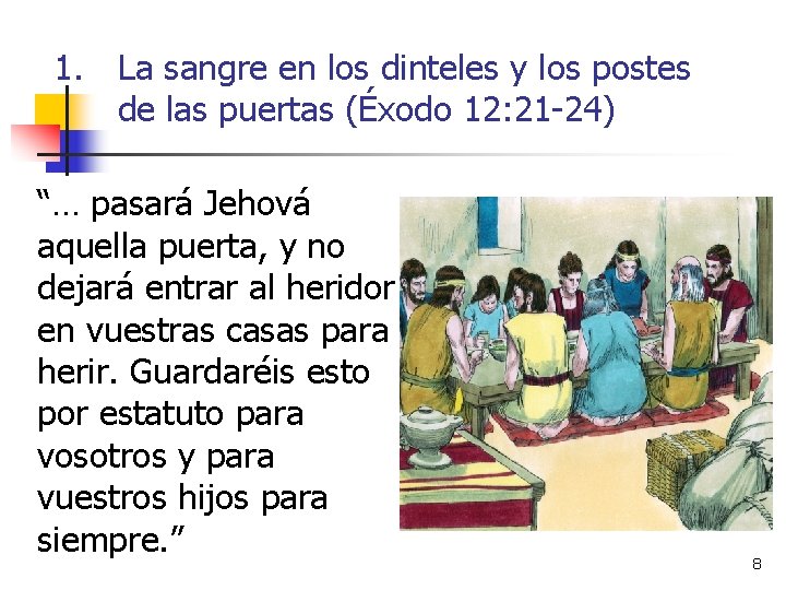 1. La sangre en los dinteles y los postes de las puertas (Éxodo 12: