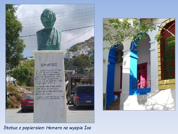 Statua z popiersiem Homera na wyspie Ios 