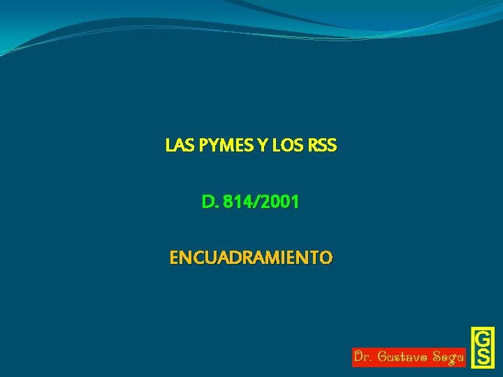 LAS PYMES Y LOS RSS D. 814/2001 ENCUADRAMIENTO 