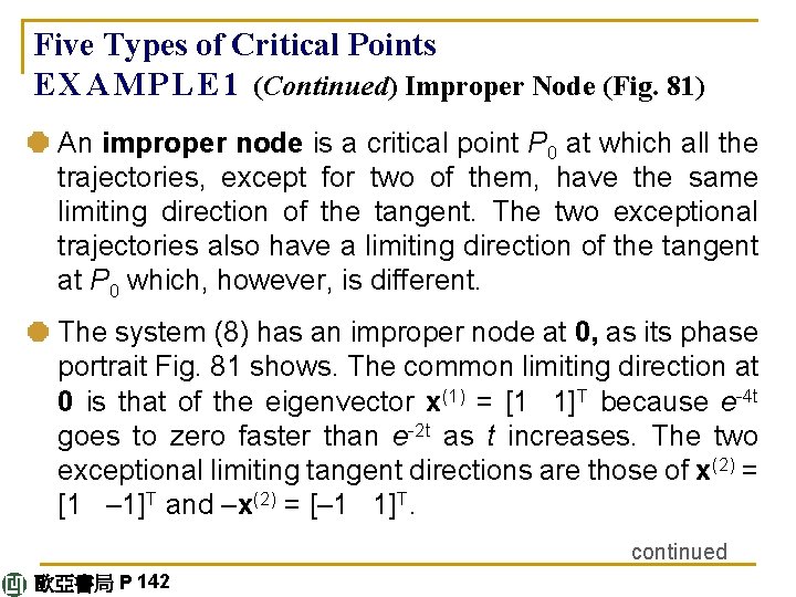 Five Types of Critical Points E X A M P L E 1 (Continued)