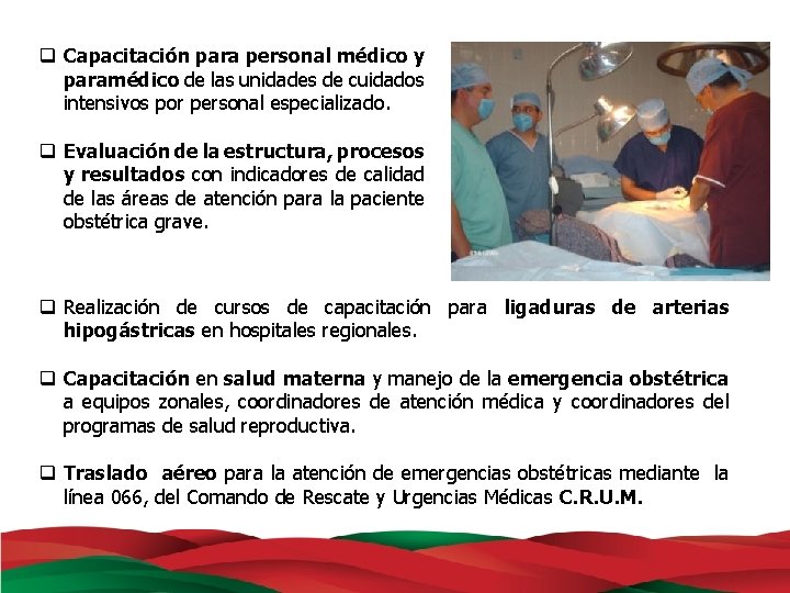 q Capacitación para personal médico y paramédico de las unidades de cuidados intensivos por