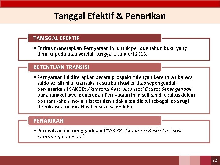 Tanggal Efektif & Penarikan TANGGAL EFEKTIF • Entitas menerapkan Pernyataan ini untuk periode tahun