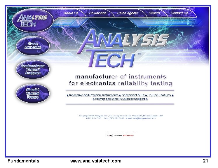 Fundamentals www. analysistech. com 21 