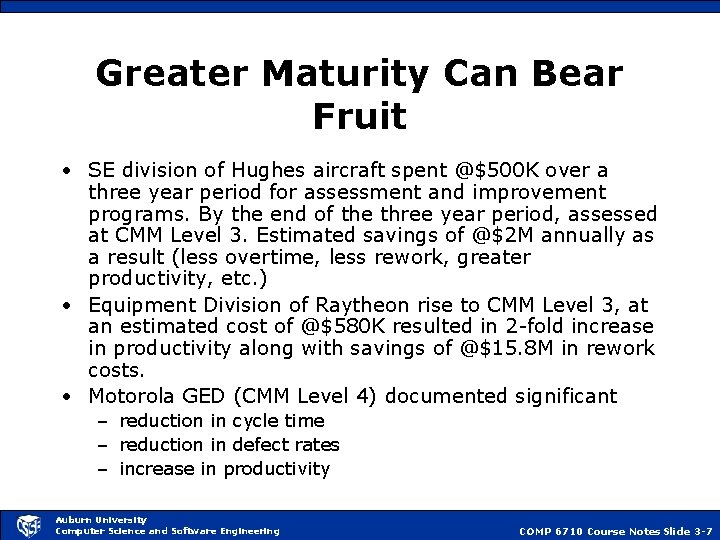 Greater Maturity Can Bear Fruit • SE division of Hughes aircraft spent @$500 K