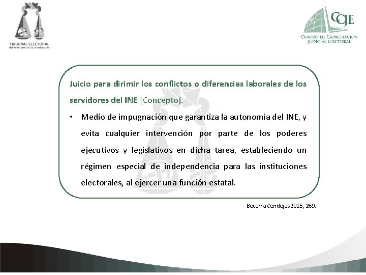 Juicio para dirimir los conflictos o diferencias laborales de los servidores del INE [Concepto].