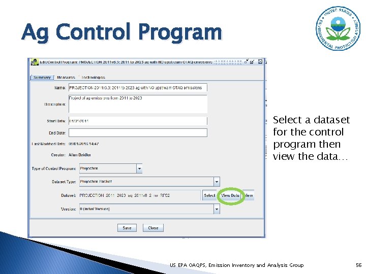 Ag Control Program Select a dataset for the control program then view the data…