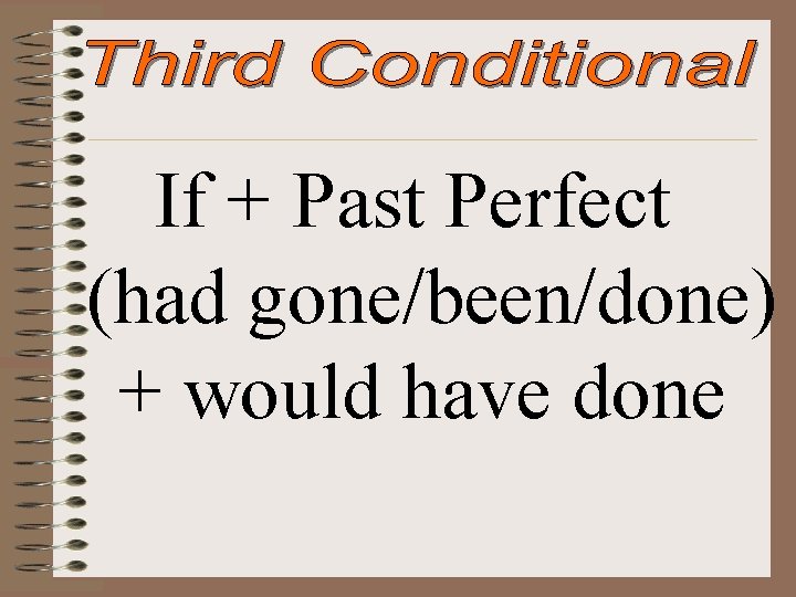 If + Past Perfect (had gone/been/done) + would have done 