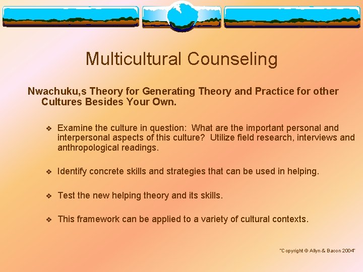 Multicultural Counseling Nwachuku, s Theory for Generating Theory and Practice for other Cultures Besides