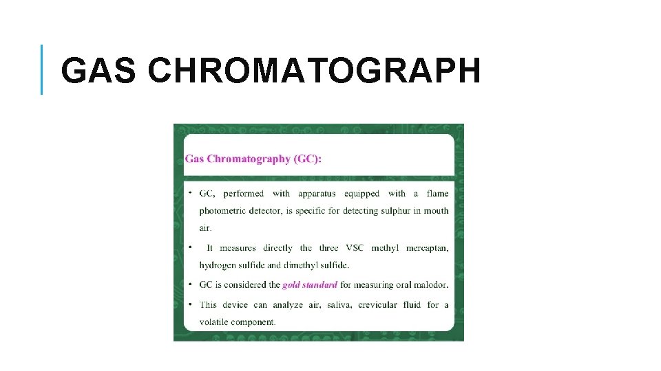 GAS CHROMATOGRAPH 