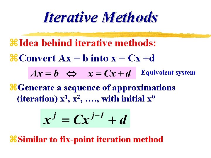 Chapter 12 Iterative Methods For System Of Equations