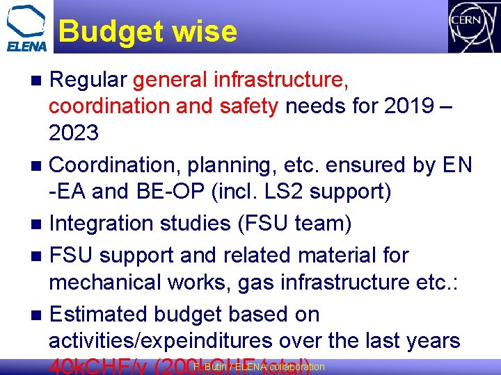 Budget wise Regular general infrastructure, coordination and safety needs for 2019 – 2023 n Budget wise Regular general infrastructure, coordination and safety needs for 2019 – 2023 n