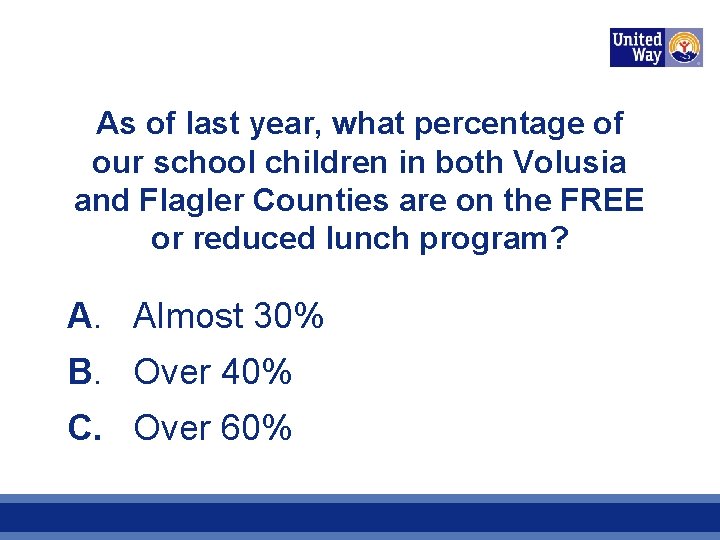 As of last year, what percentage of our school children in both Volusia and