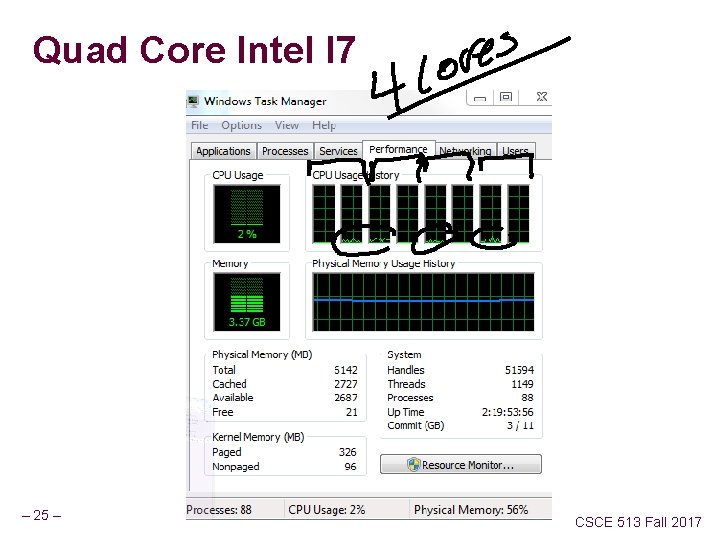 Quad Core Intel I 7 – 25 – CSCE 513 Fall 2017 
