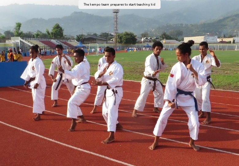 The kempo team prepares to start teaching kid 