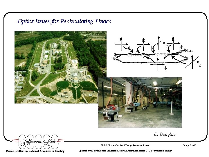 Optics Issues for Recirculating Linacs E E E f f f E E f