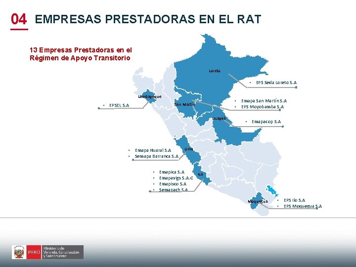 04 EMPRESAS PRESTADORAS EN EL RAT 13 Empresas Prestadoras en el Régimen de Apoyo