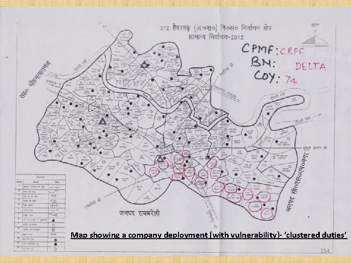 Map showing a company deployment (with vulnerability)- ‘clustered duties’ 154 