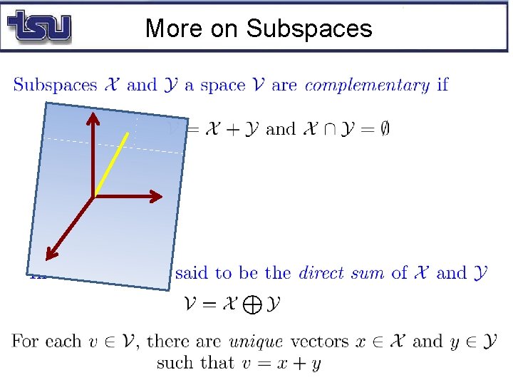 More on Subspaces 