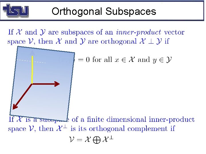 Orthogonal Subspaces 