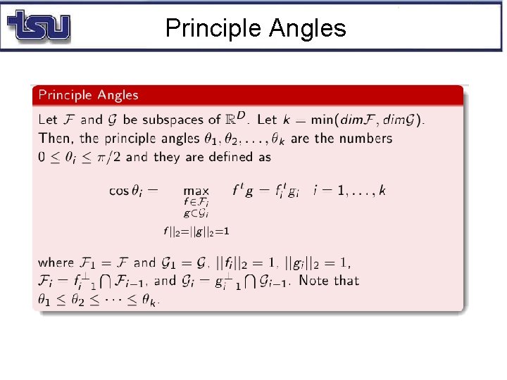 Principle Angles 