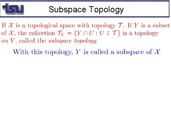 Subspace Topology 