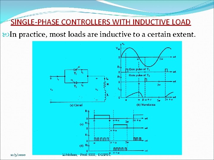 SINGLE-PHASE CONTROLLERS WITH INDUCTIVE LOAD In practice, most loads are inductive to a certain