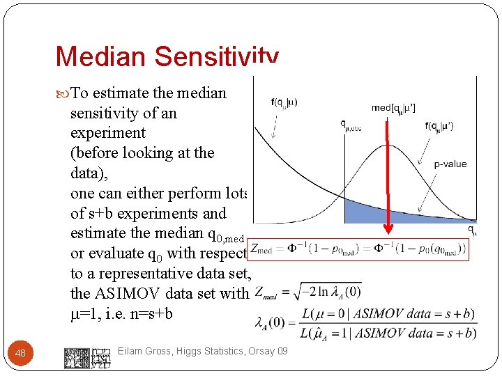 Median Sensitivity To estimate the median sensitivity of an experiment (before looking at the