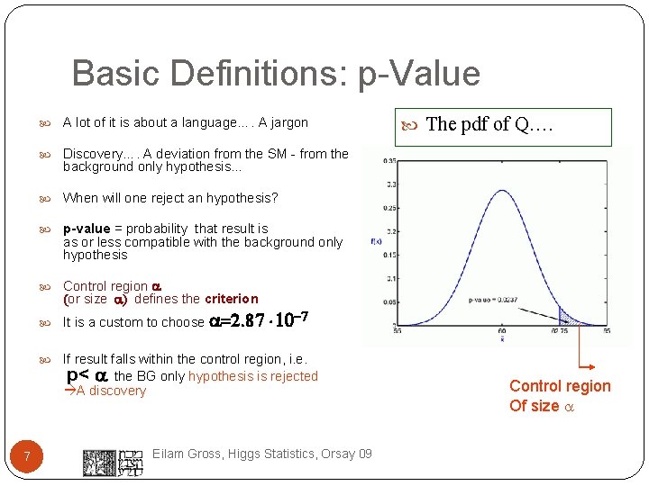 Basic Definitions: p-Value A lot of it is about a language…. A jargon Discovery….