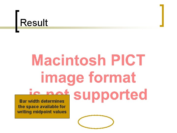 Result Bar width determines the space available for writing midpoint values 