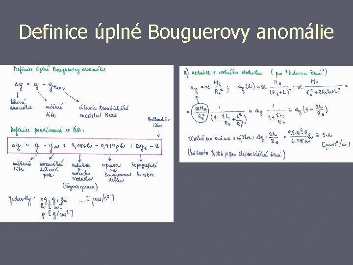 Definice úplné Bouguerovy anomálie 