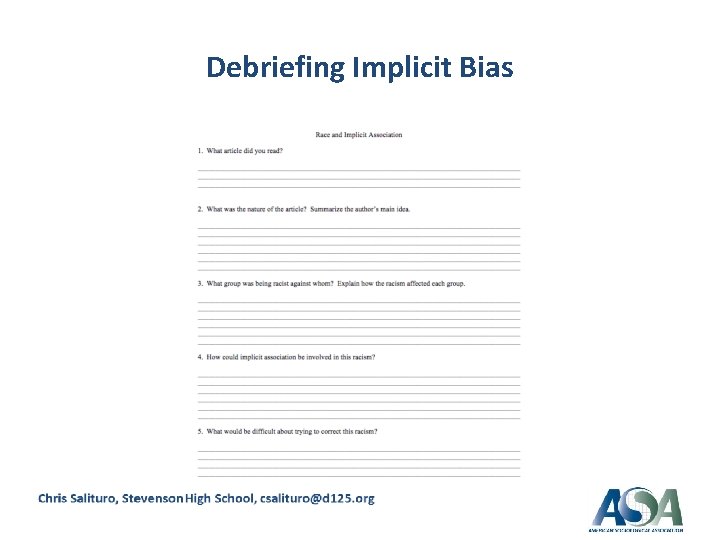 Debriefing Implicit Bias 