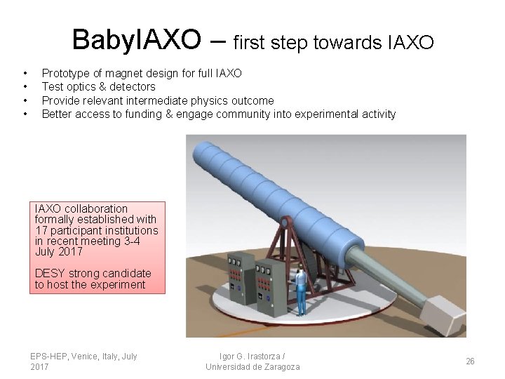 Baby. IAXO – first step towards IAXO • • Prototype of magnet design for Baby. IAXO – first step towards IAXO • • Prototype of magnet design for