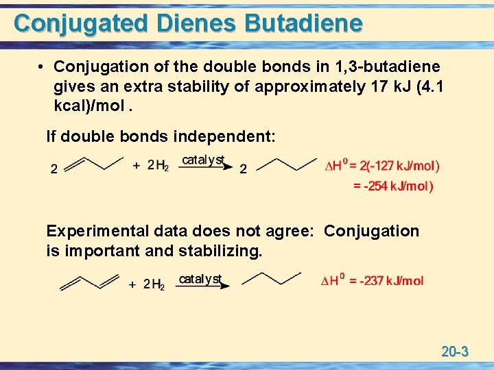 Conjugated Dienes Butadiene • Conjugation of the double bonds in 1, 3 -butadiene gives