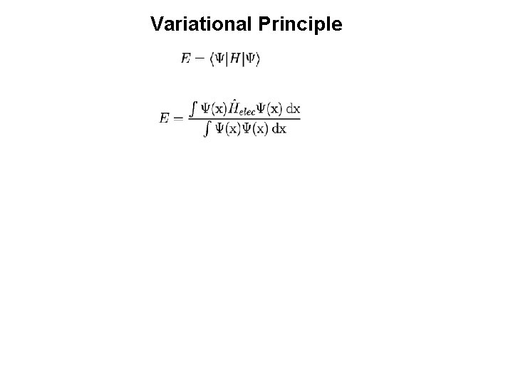 Variational Principle 