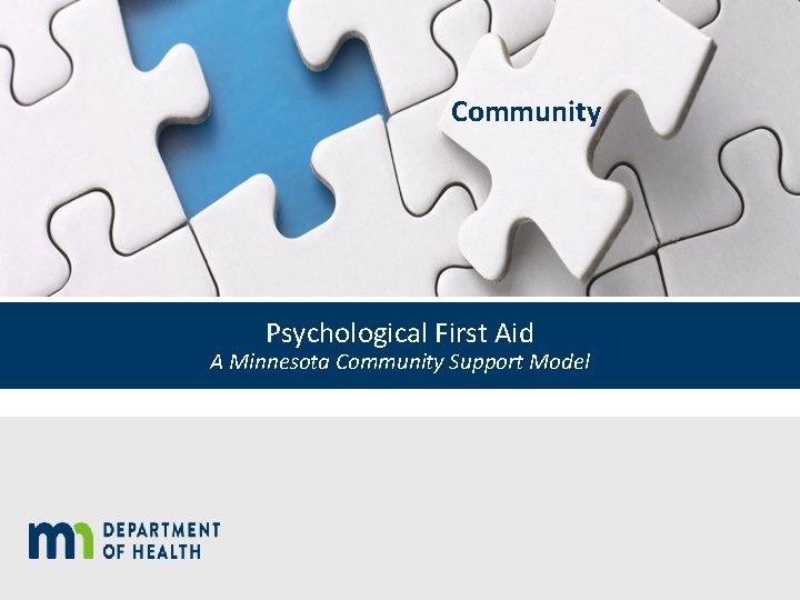 Community Psychological First Aid A Minnesota Community Support Model 