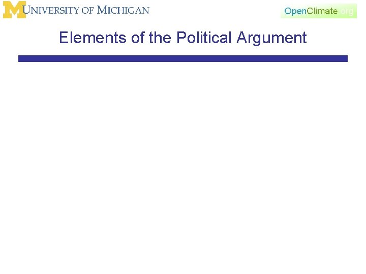 Elements of the Political Argument 