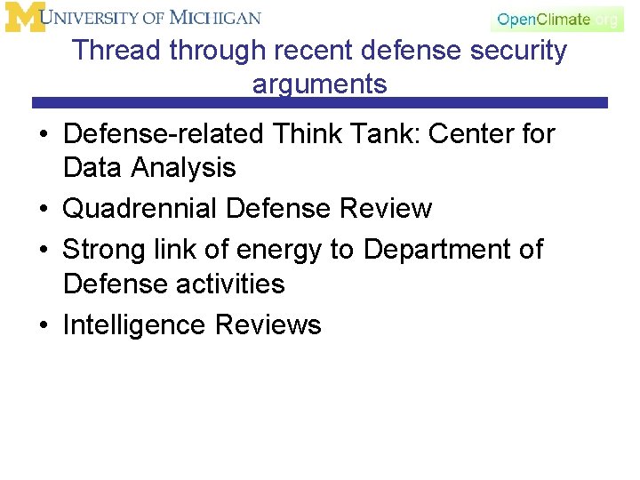 Thread through recent defense security arguments • Defense-related Think Tank: Center for Data Analysis