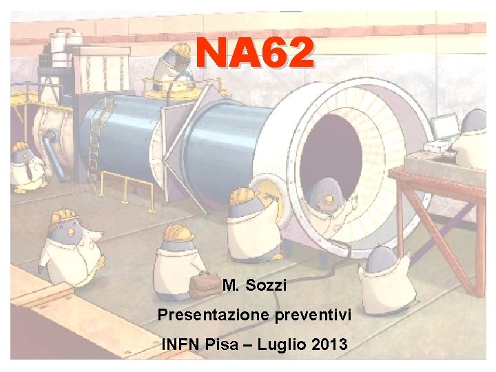 NA 62 M. Sozzi Presentazione preventivi INFN Pisa – Luglio 2013 MS - NA