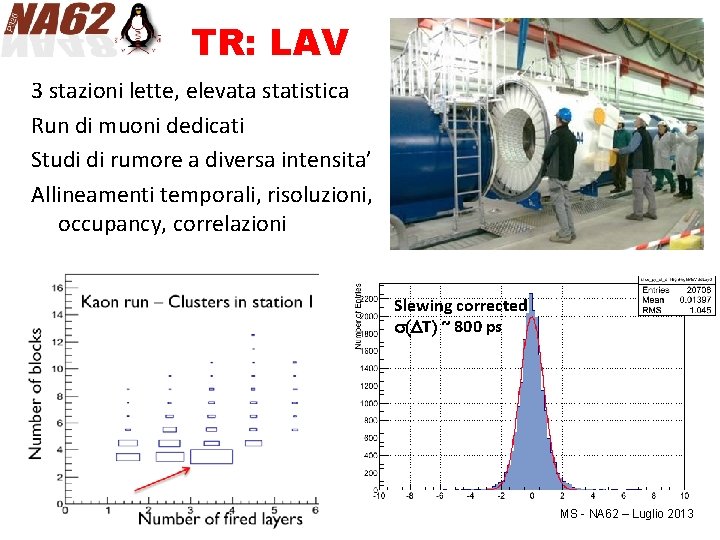 TR: LAV 3 stazioni lette, elevata statistica Run di muoni dedicati Studi di rumore