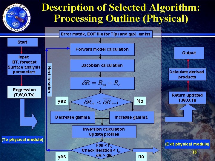 Description of Selected Algorithm: Processing Outline (Physical) Error matrix, EOF file for T(p) and