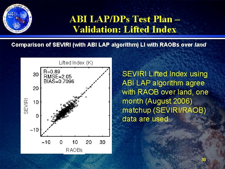 ABI LAP/DPs Test Plan – Validation: Lifted Index Comparison of SEVIRI (with ABI LAP