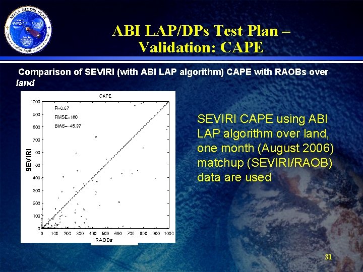 ABI LAP/DPs Test Plan – Validation: CAPE Comparison of SEVIRI (with ABI LAP algorithm)