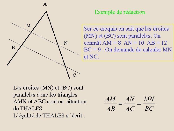 A Exemple de rédaction M B Sur ce croquis on sait que les droites A Exemple de rédaction M B Sur ce croquis on sait que les droites