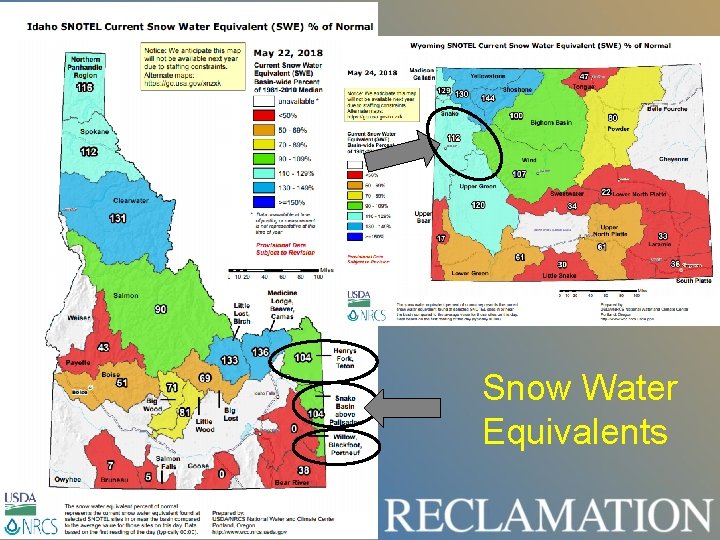 Snow Water Equivalents Snow Water Equivalents