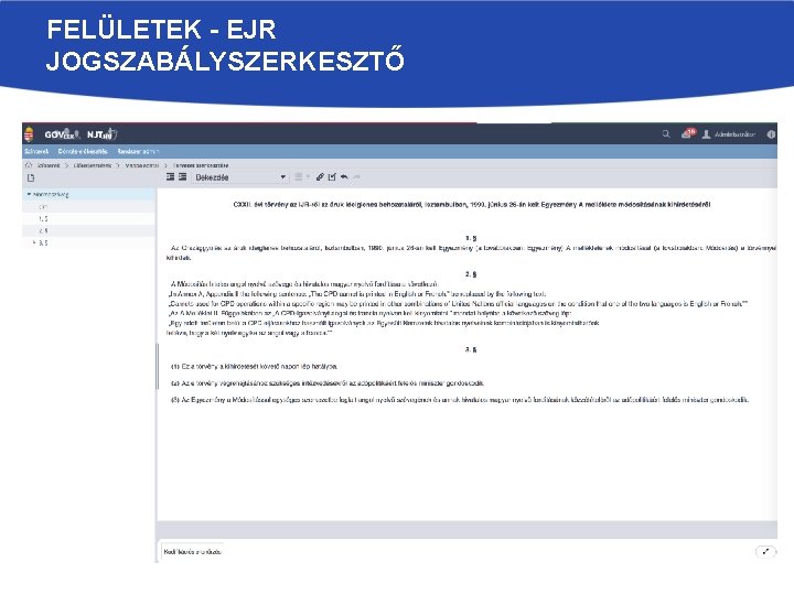 FELÜLETEK - EJR JOGSZABÁLYSZERKESZTŐ 