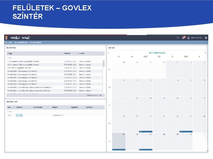 FELÜLETEK – GOVLEX SZÍNTÉR 