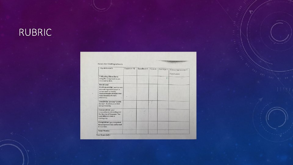 RUBRIC RUBRIC